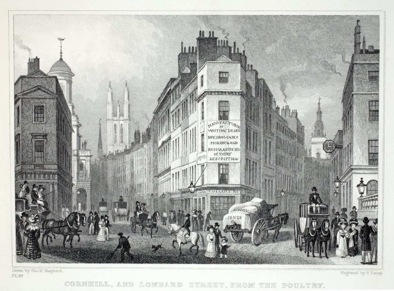 Cornill und Lombard Street, vom Poultry, aus 