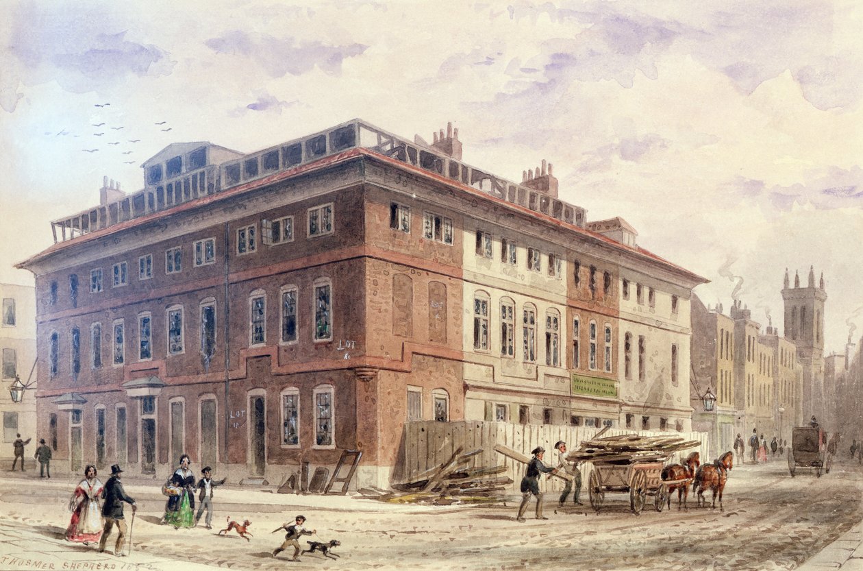 Altes Haus in New Street Square, Südostfront von Thomas Hosmer Shepherd