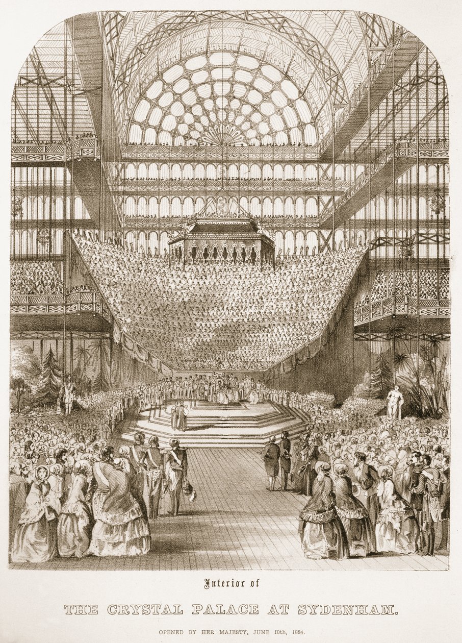 Eröffnung des Crystal Palace in Sydenham durch Königin Victoria am 10. Juni 1854 von Thomas Hosmer Shepherd
