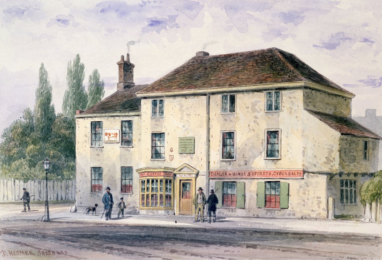Pied Bull Public House, 1848 von Thomas Hosmer Shepherd