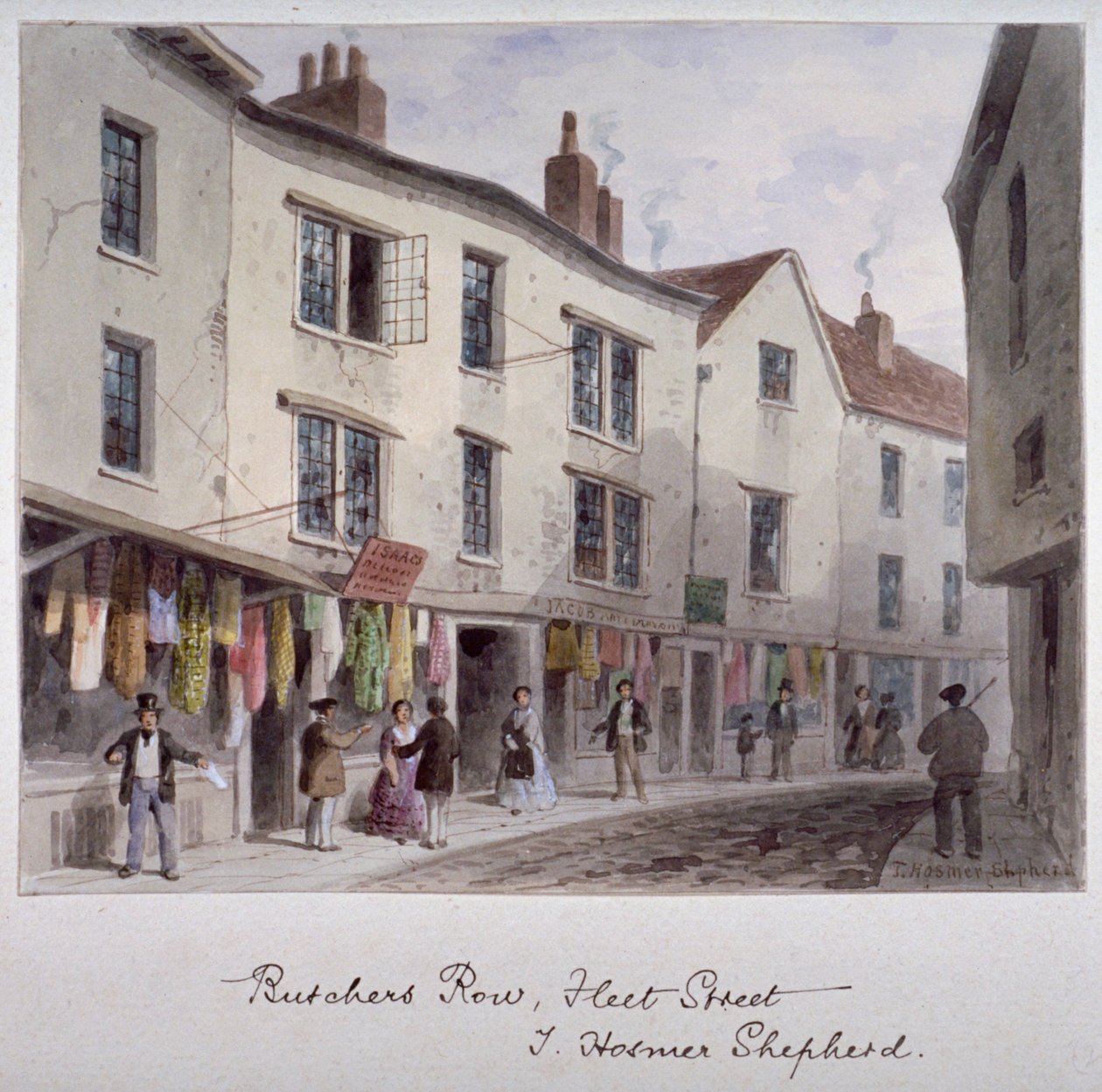Wahrscheinlich eine Ansicht der Holywell Street, Westminster, London von Thomas Hosmer Shepherd