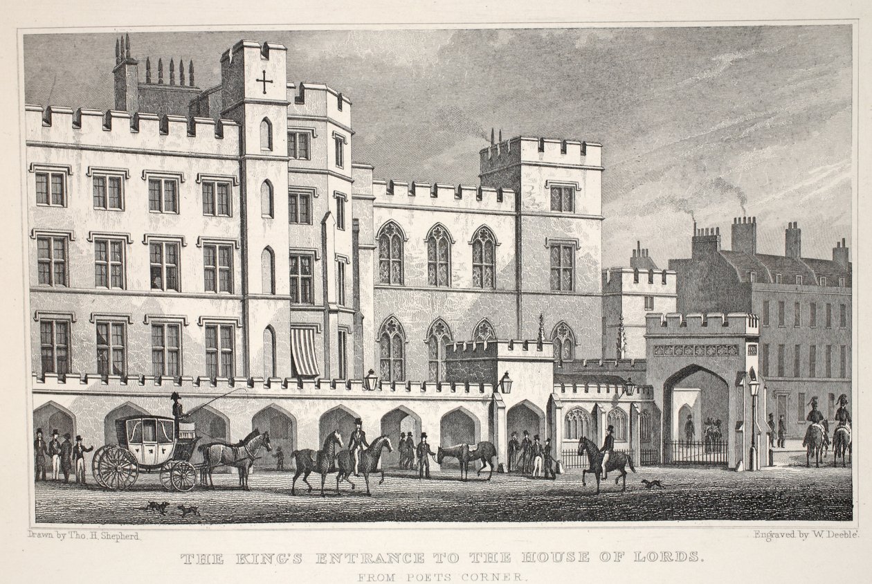 Der Königseingang zum House of Lords von Poets Corner, aus 