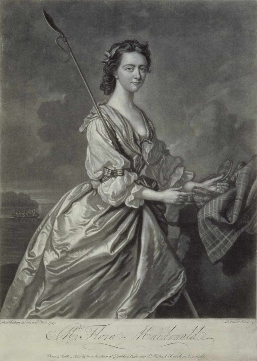 Flora MacDonald (1722-90), graviert von J. Faber, 1747 von Thomas Hudson