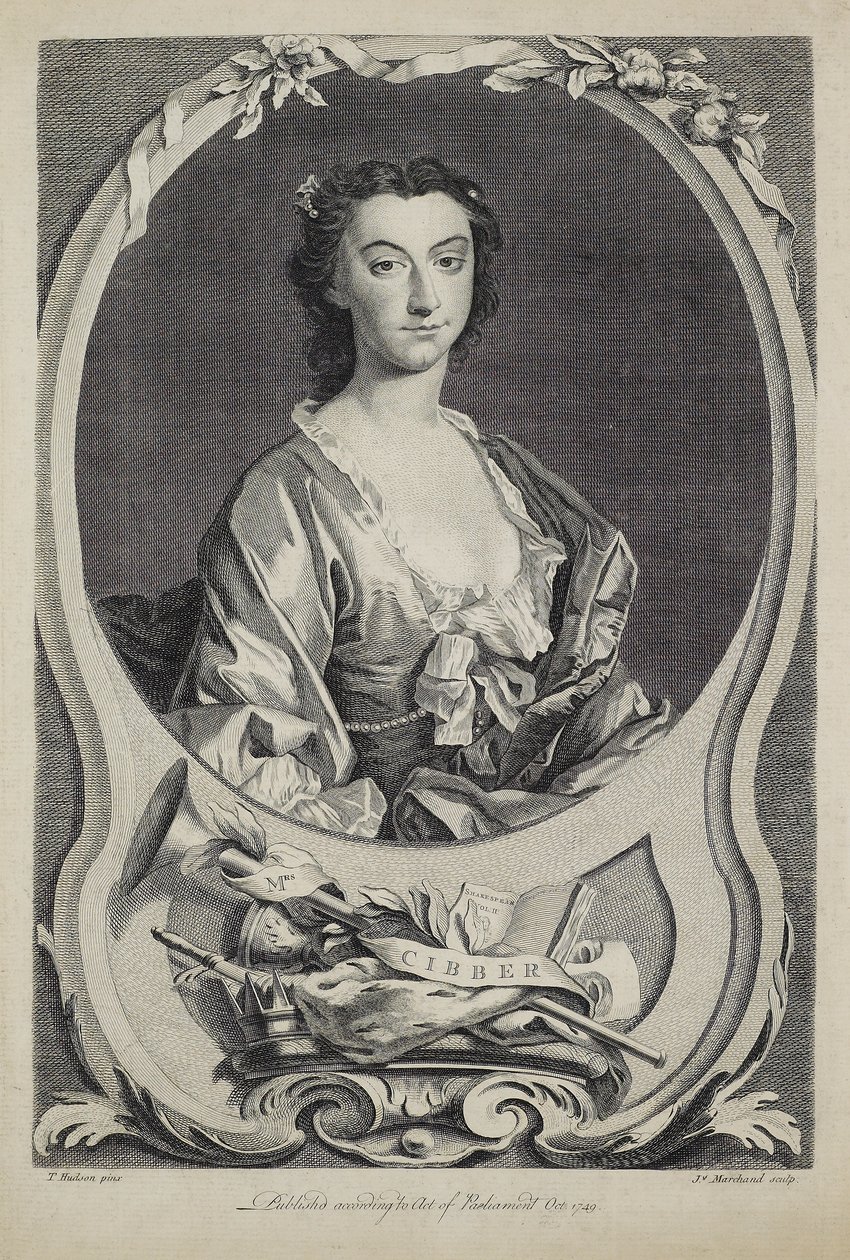 Mrs. Cibber, graviert von J. Marchand (fl.1749), 1749 von Thomas Hudson