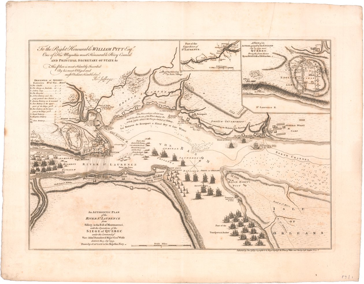 Ein Plan des Flusses St. Laurence von Jeffreys von Thomas Jefferys