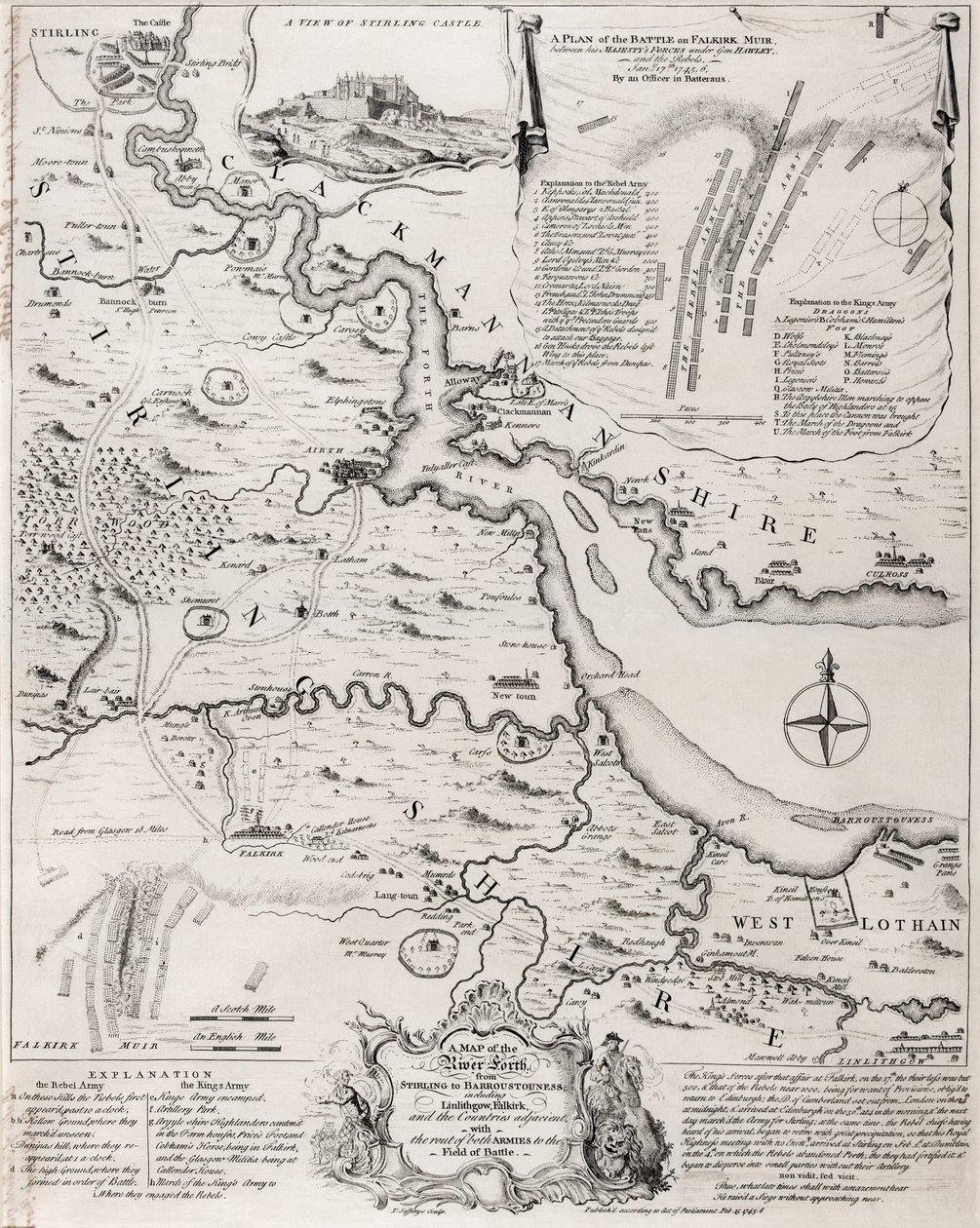 Die Schlacht von Falkirk, 28. Januar 1746 von Thomas Jefferys