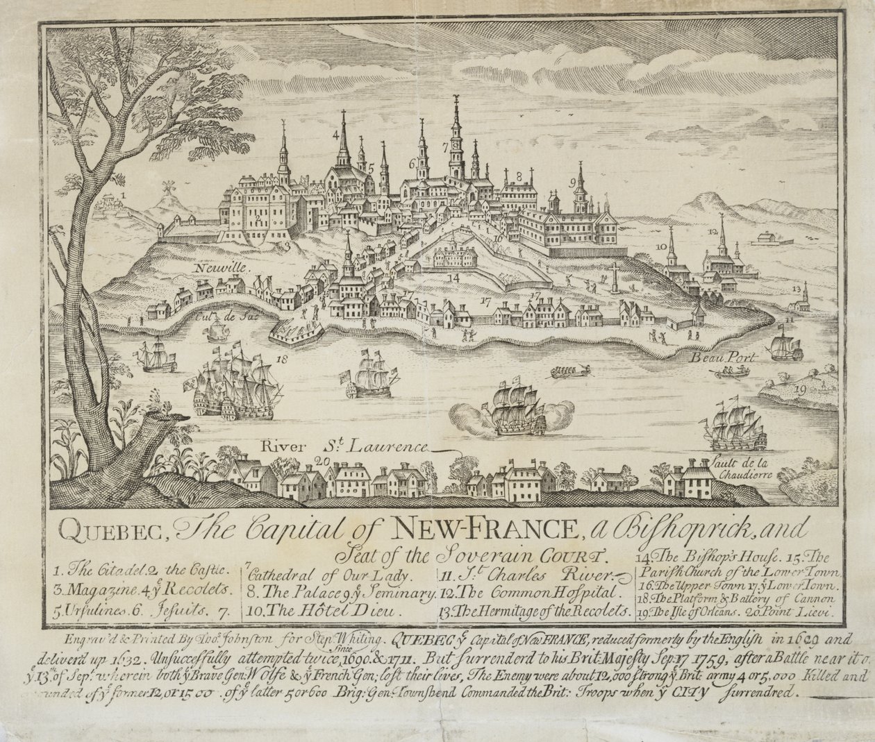 QUEBEC, Die Hauptstadt von NEU-FRANKREICH, ein Bistum und Sitz des Souveränen Gerichts von Thomas Johnston