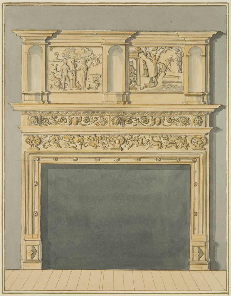 Kamin in der 113 Redcliffe Street von Thomas Leeson the Elder Rowbotham