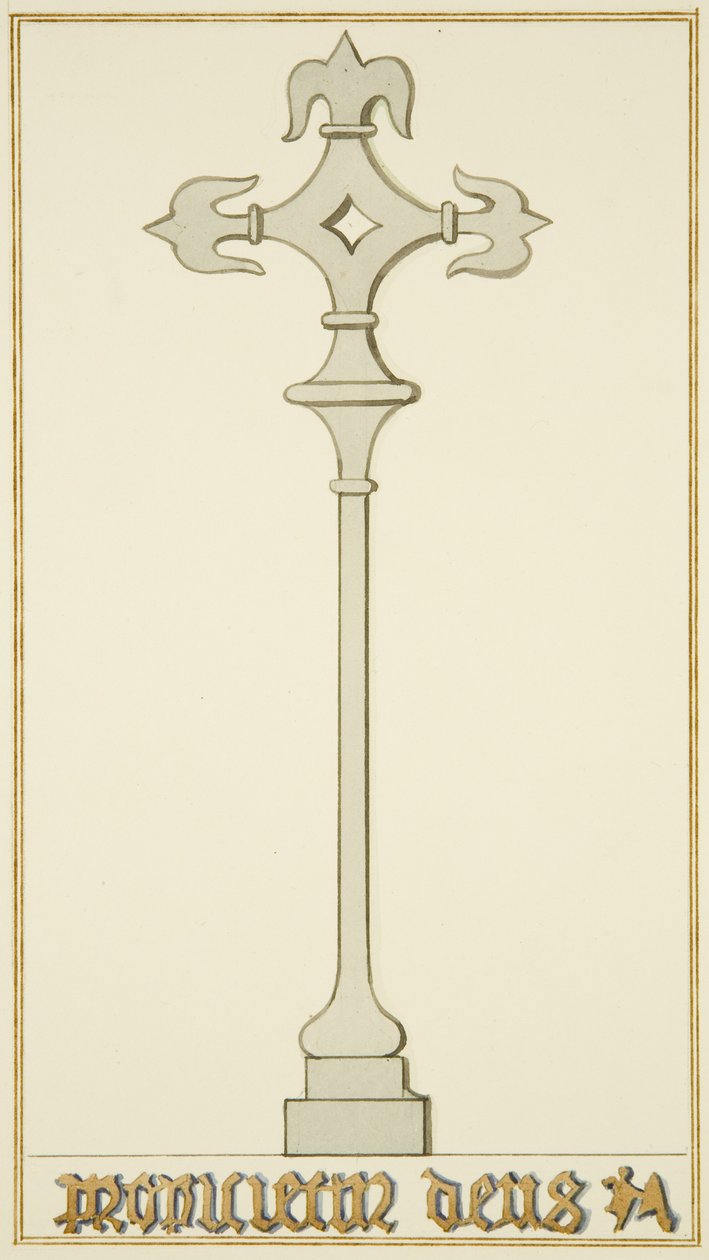 Kreuz auf altem Grabstein in der Krypta der St John