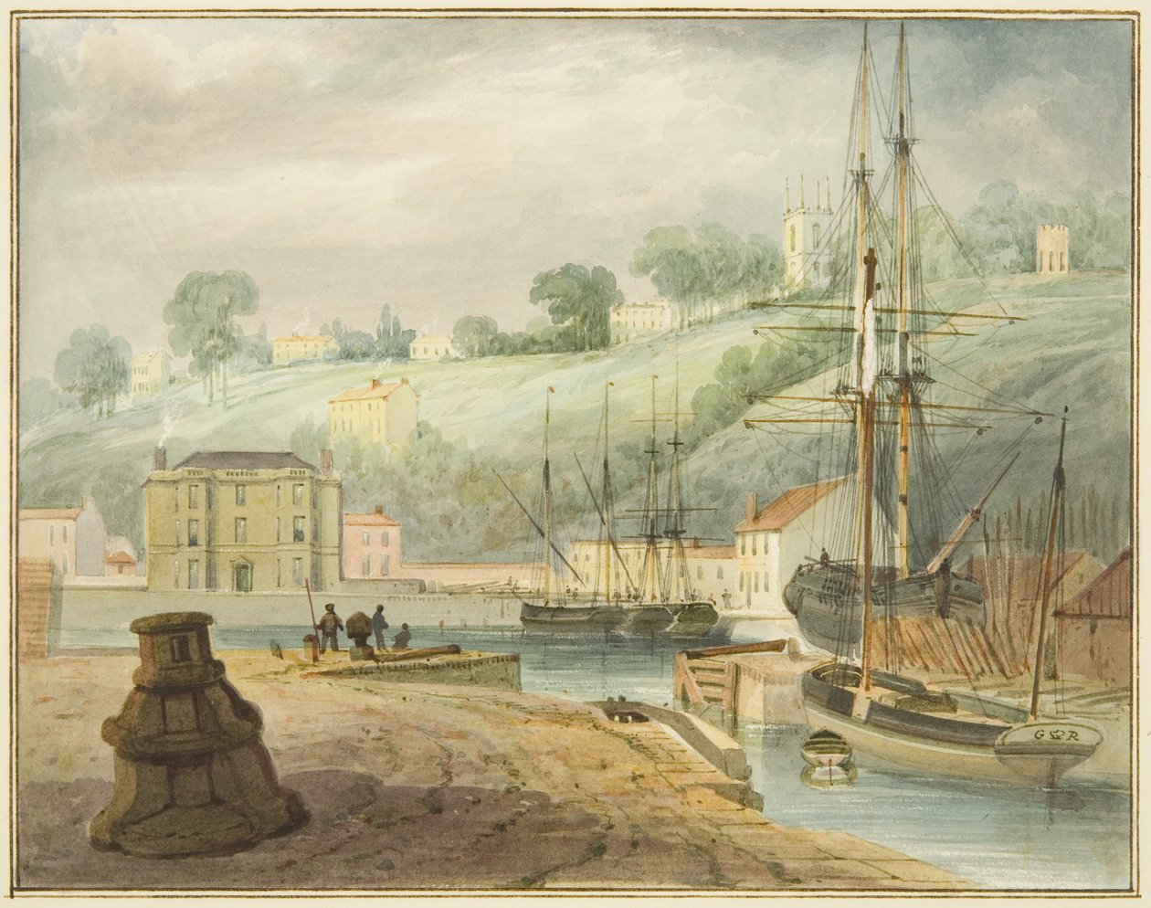 Alter Schwimmhafen, Hotwell Road, Blick Richtung Clifton und Goldney ...