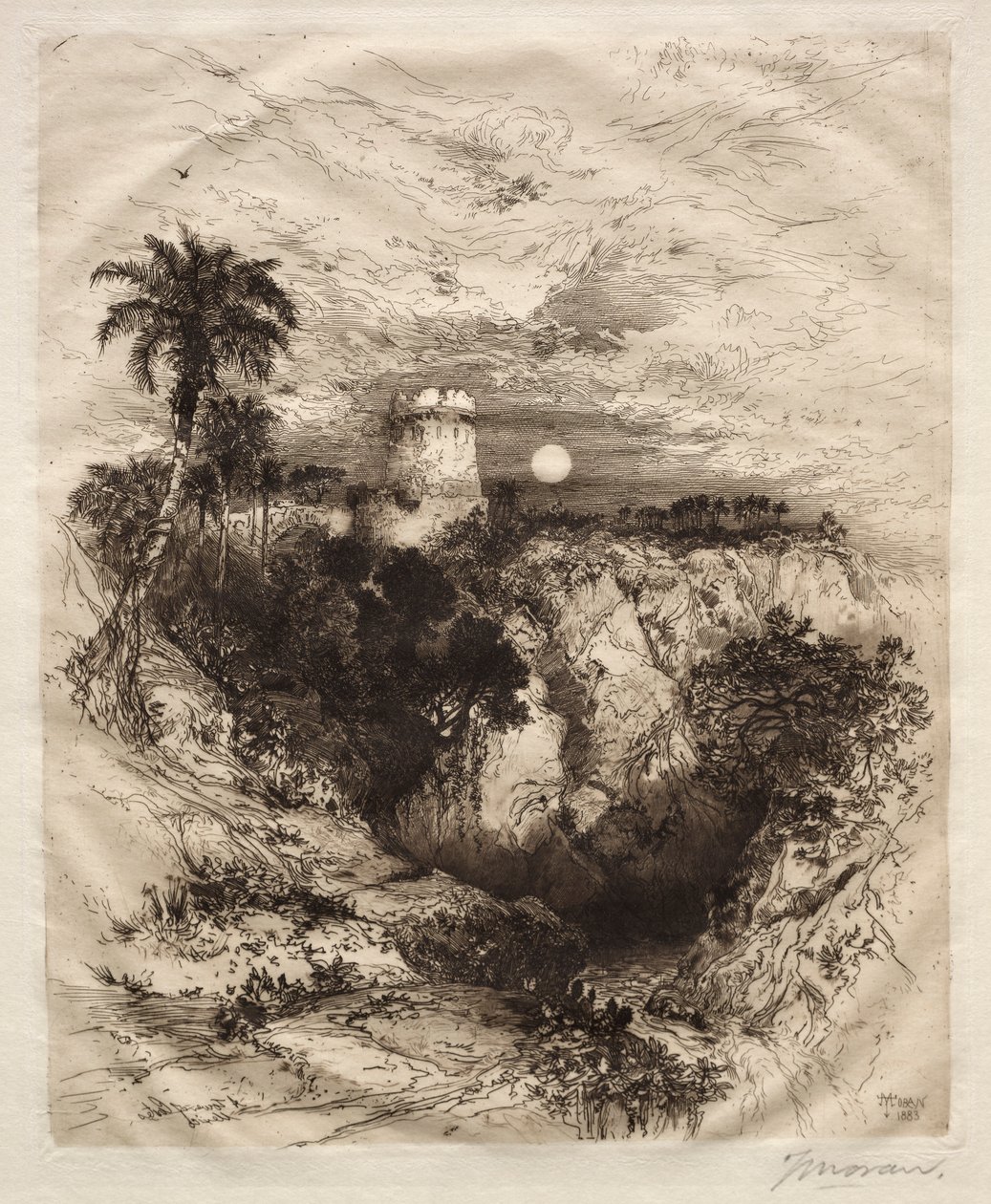 Ein Turm von Cortes, 1883 von Thomas Moran