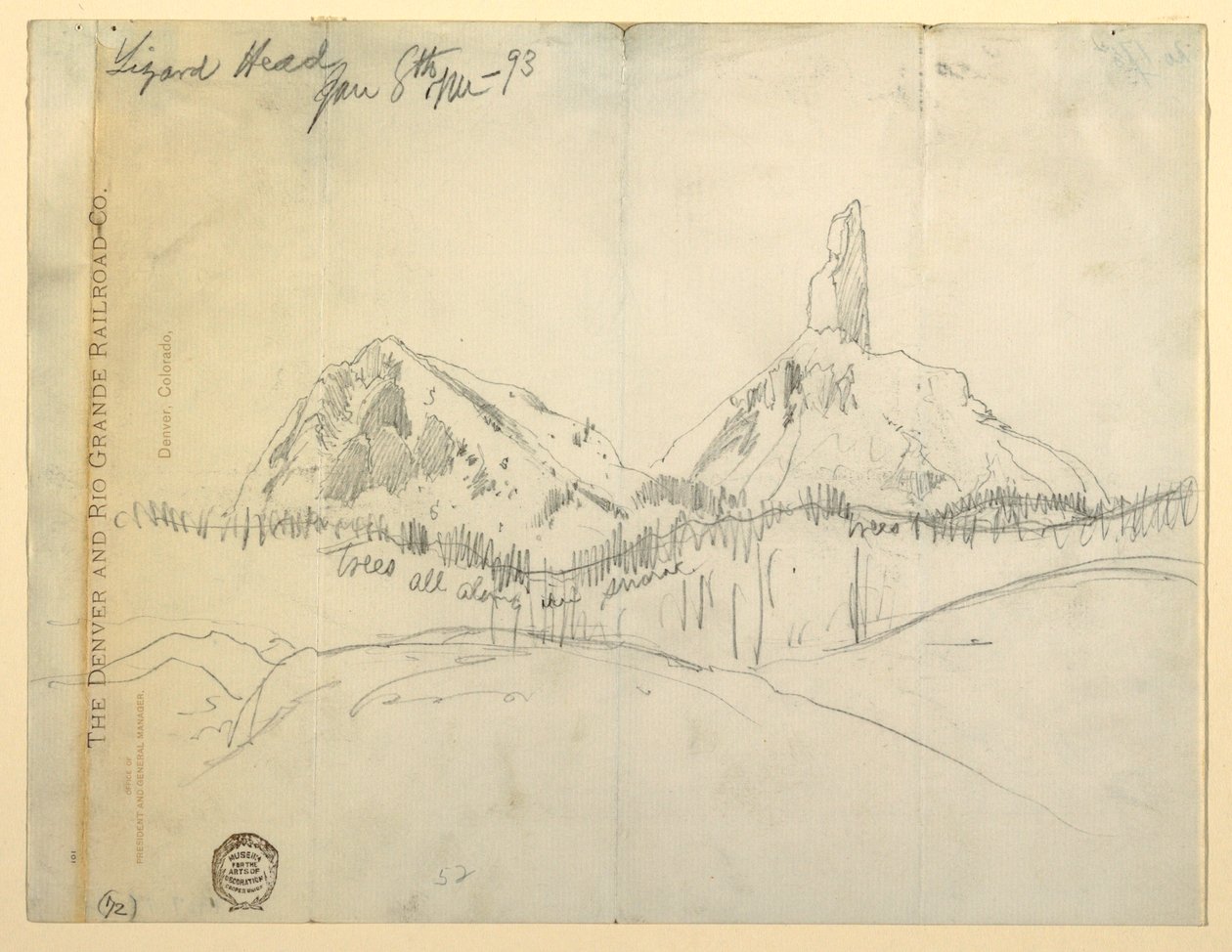 Zeichnung, Lizard Head, Colorado von Thomas Moran
