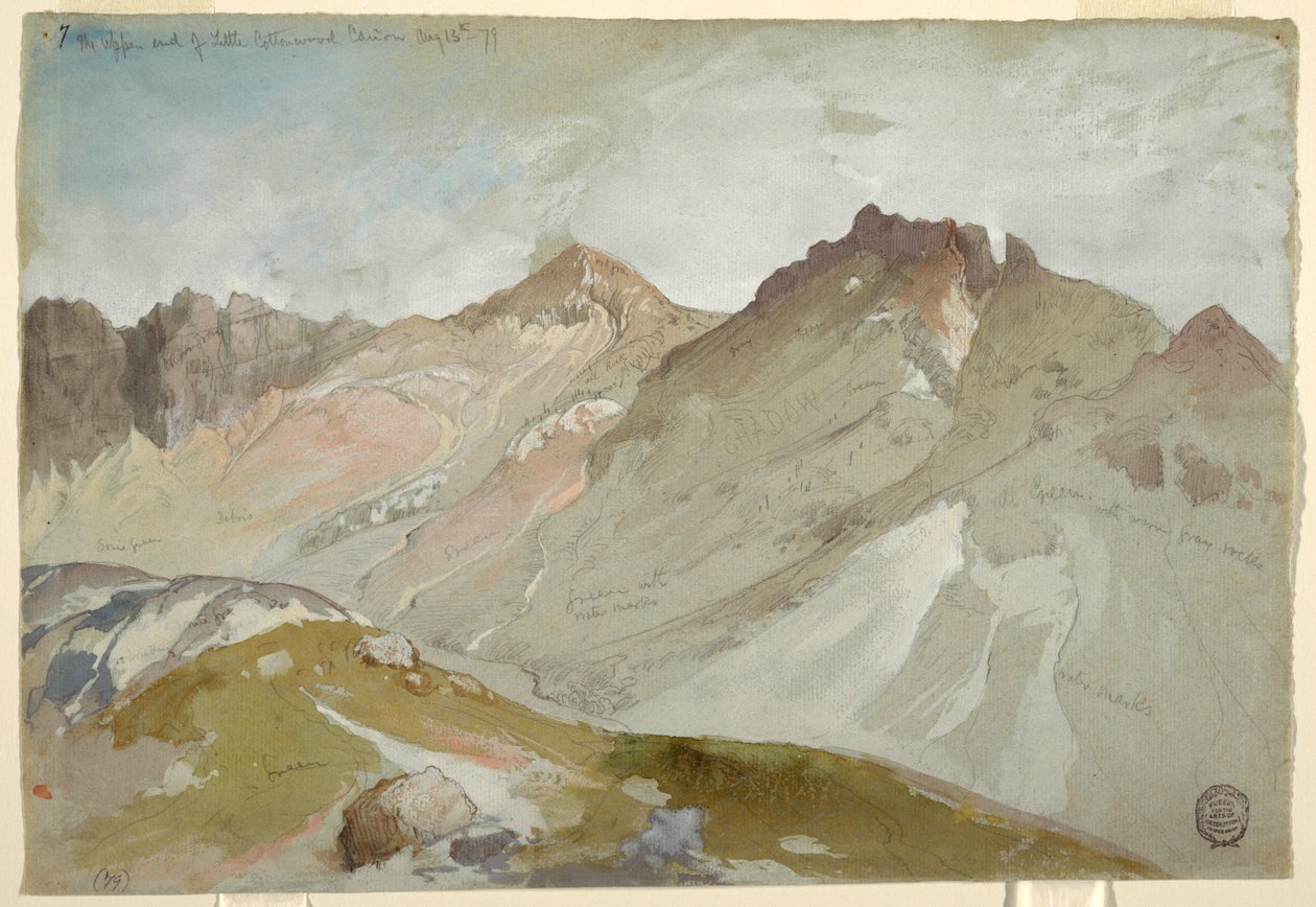 Das obere Ende des Little Cottonwood Canyon, Wasatch Range, in der Nähe von Ogden, Utah, 13. August 1879 von Thomas Moran