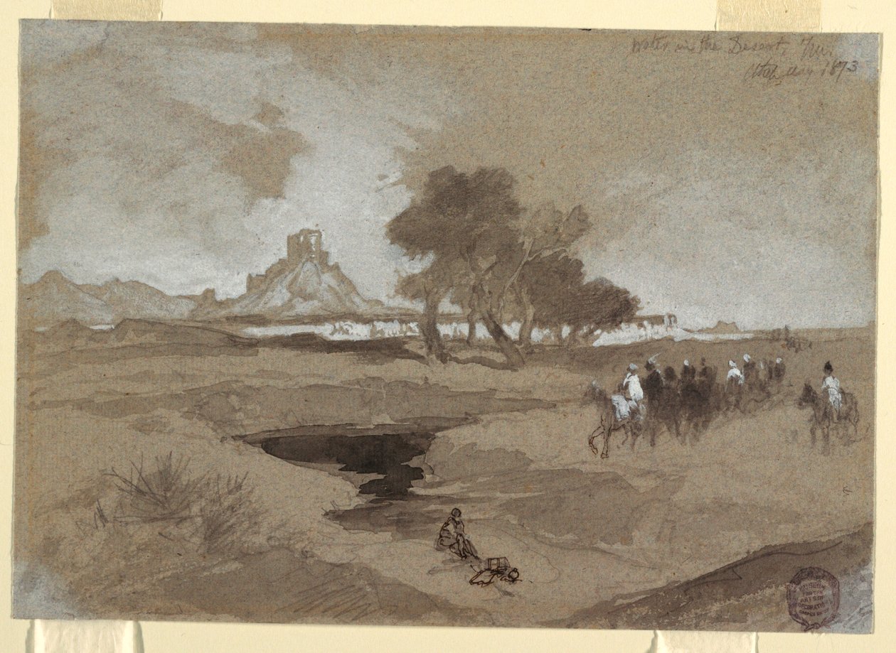 Wasserloch in der Wüste, Utah, 1873 von Thomas Moran