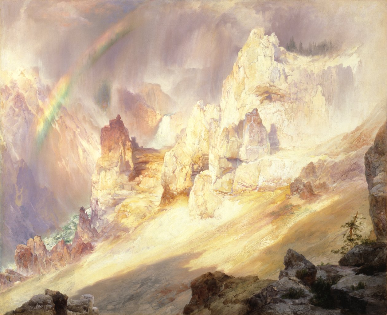 Regenbogen über dem Grand Canyon des Yellowstone von Thomas Moran