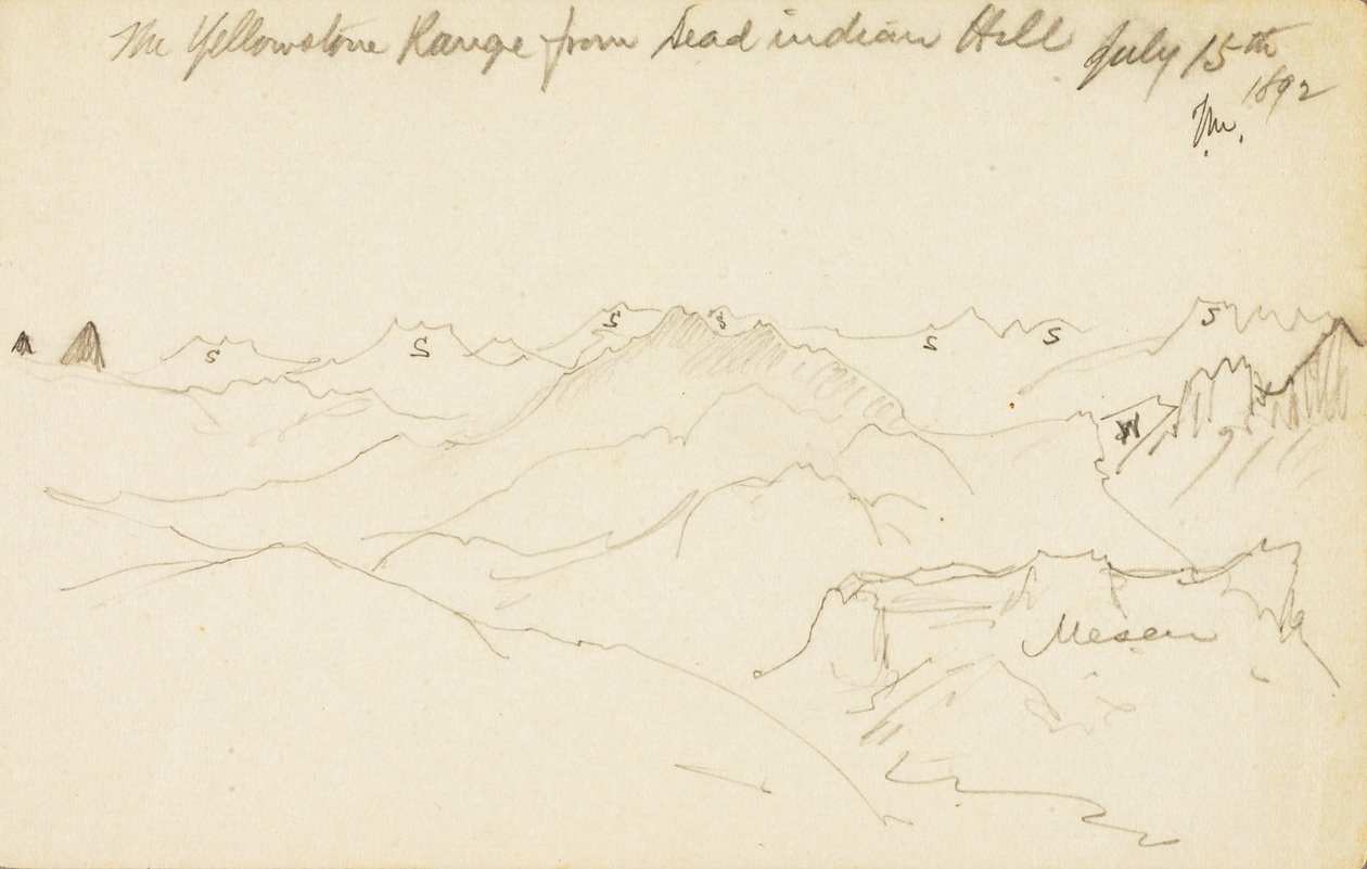 Die Yellowstone-Kette vom Dead Indian Hill von Thomas Moran