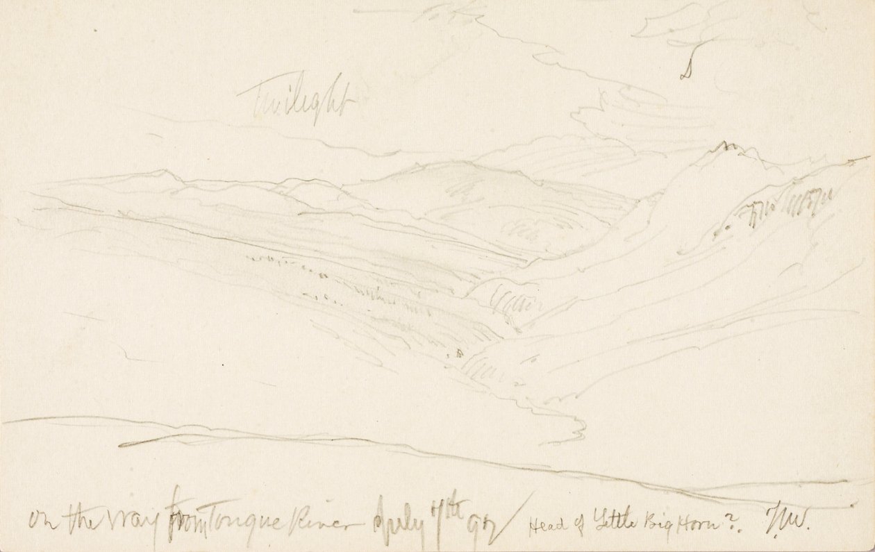 Dämmerung auf dem Weg vom Tongue River (Kopf des Little Big Horn?) von Thomas Moran
