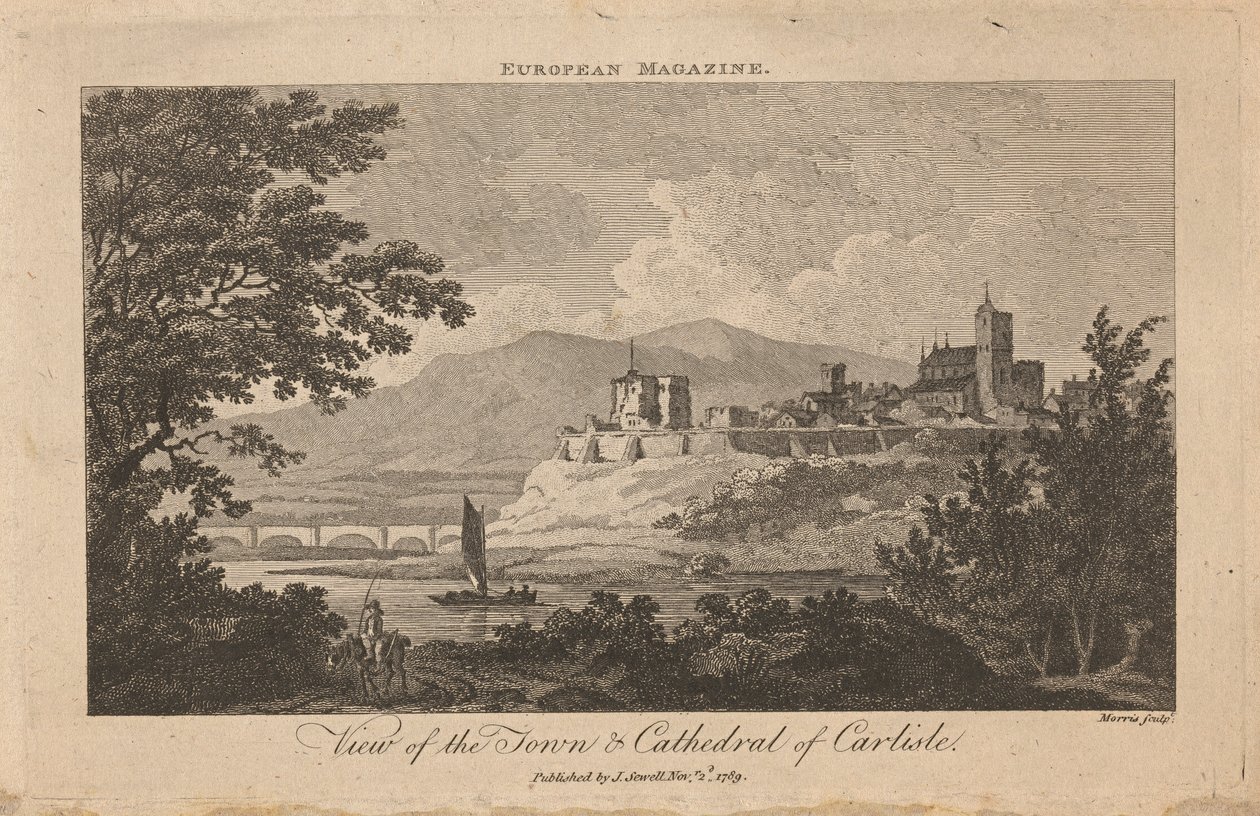 Ansicht der Stadt und Kathedrale von Carlisle von Thomas Morris