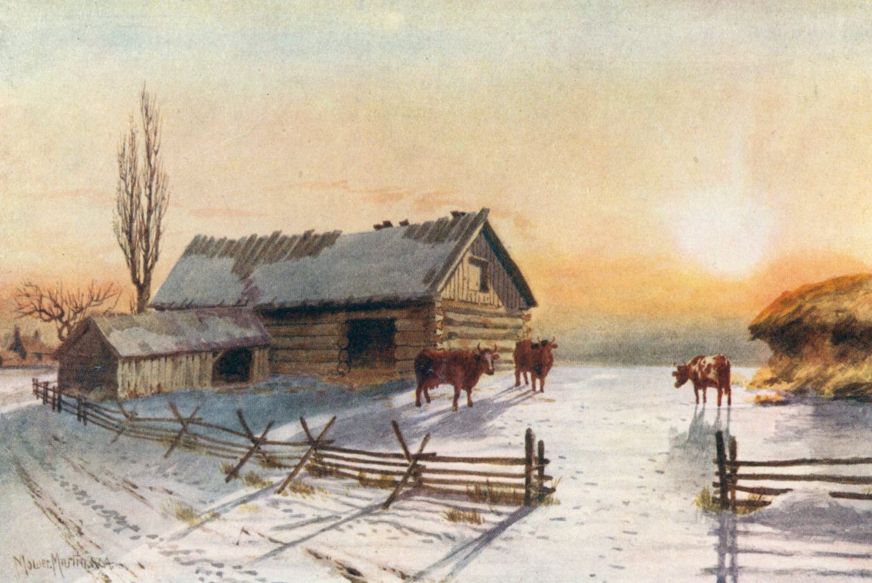 Hinterland-Bauernhof, Winter von Thomas Mower Martin