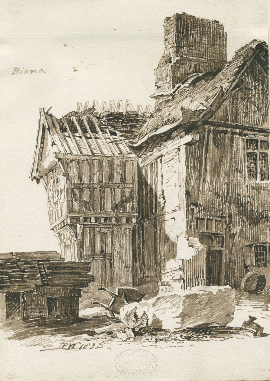 Eccleshall - Biana Hall, 1835 von Thomas Peploe Wood