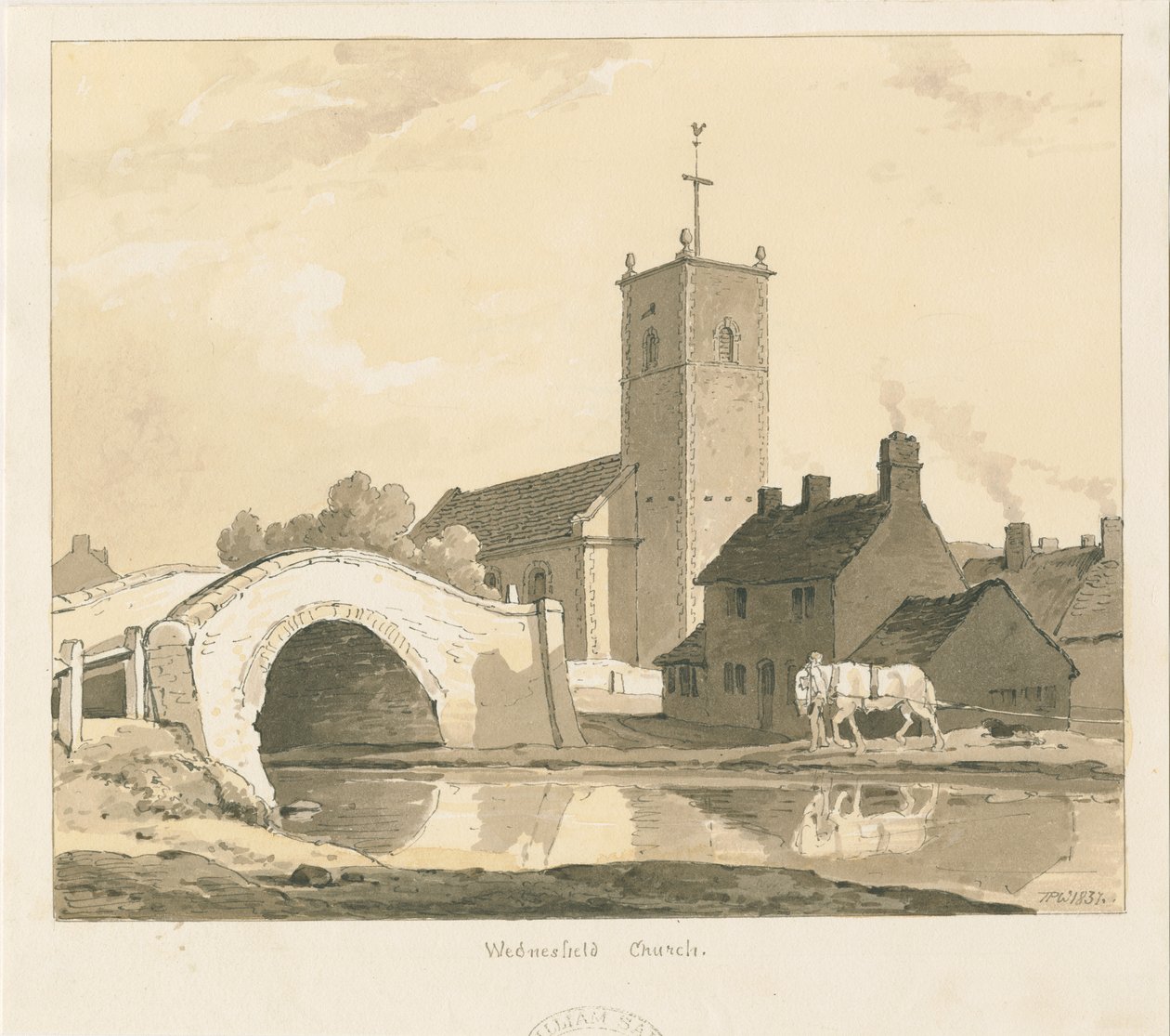Wednesfield Kirche und Brücke von Thomas Peploe Wood