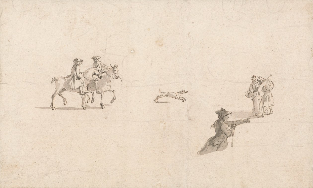 Reiter, Figuren und ein Hund von Thomas Ross