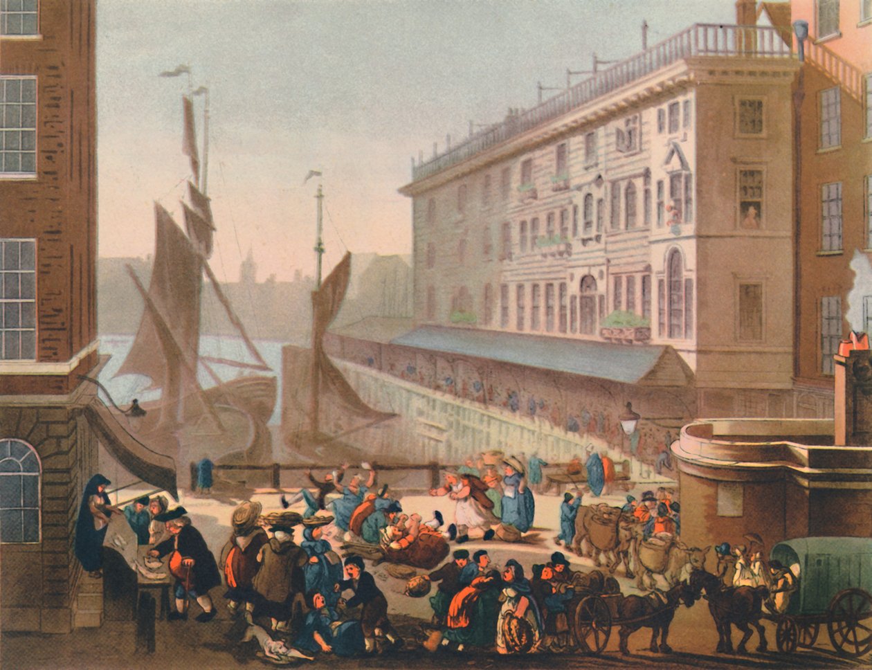 Billingsgate-Fischmarkt, 1808, 1944 von Thomas Rowlandson, Augustus Charles Pugin