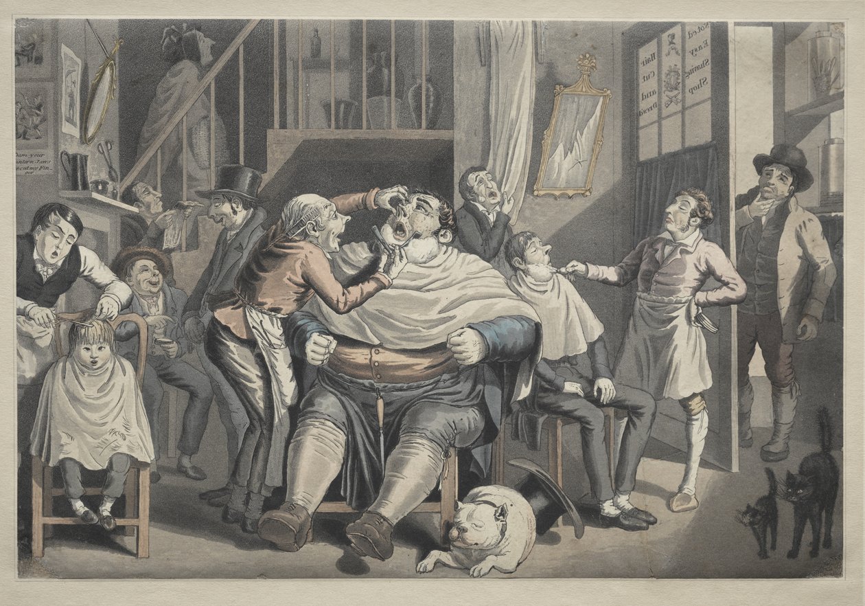 Ein Friseursalon von Thomas Rowlandson