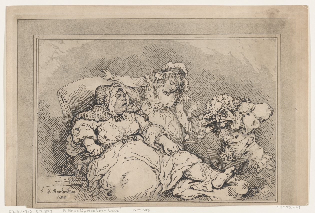 Eine Kupplerin auf ihren letzten Beinen von Thomas Rowlandson