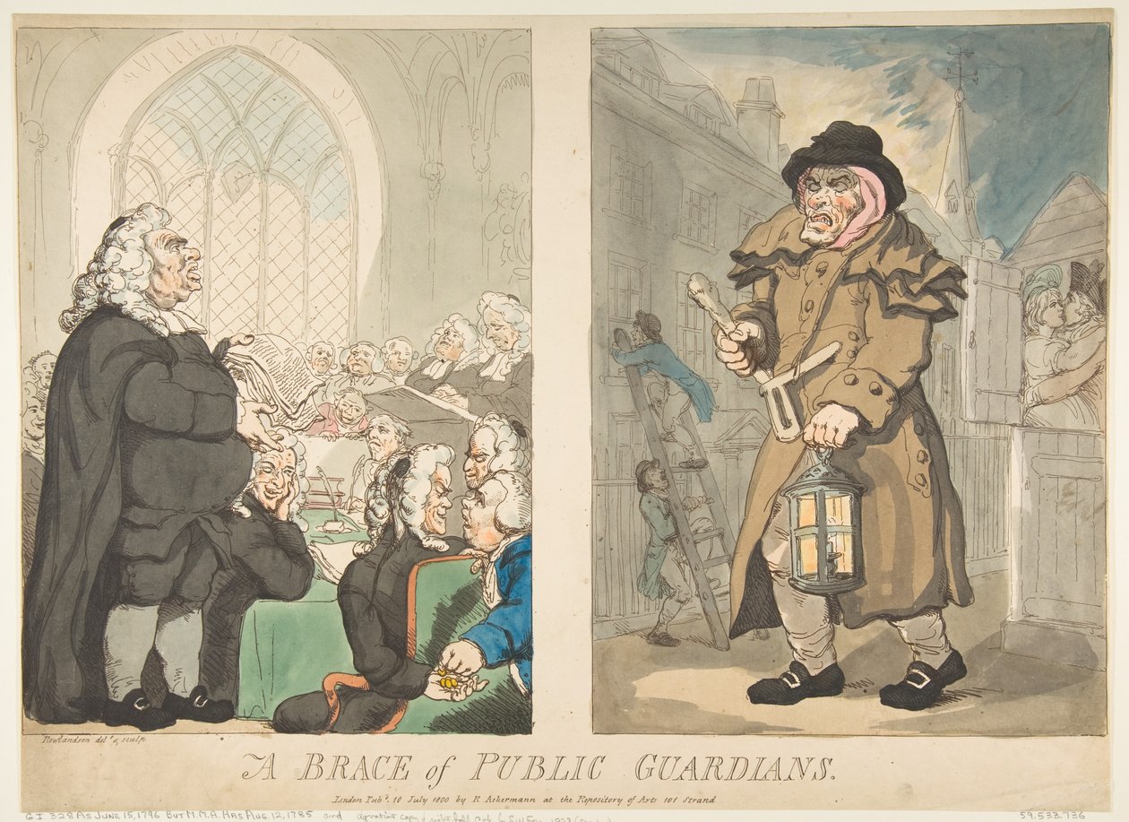 Ein Paar öffentliche Wächter von Thomas Rowlandson