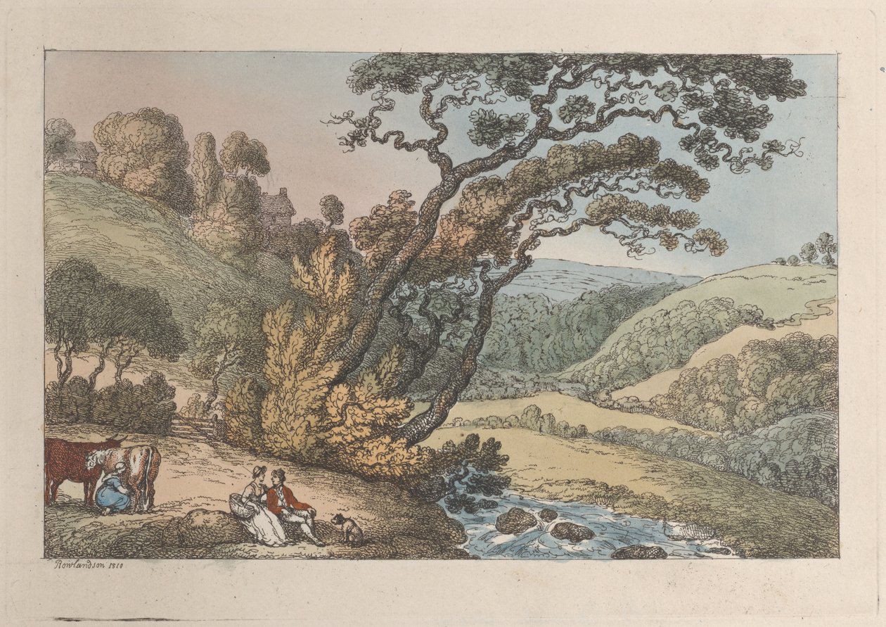 Eine Aussicht in Cornwall, aus Ansichten in Cornwall, 1810 von Thomas Rowlandson