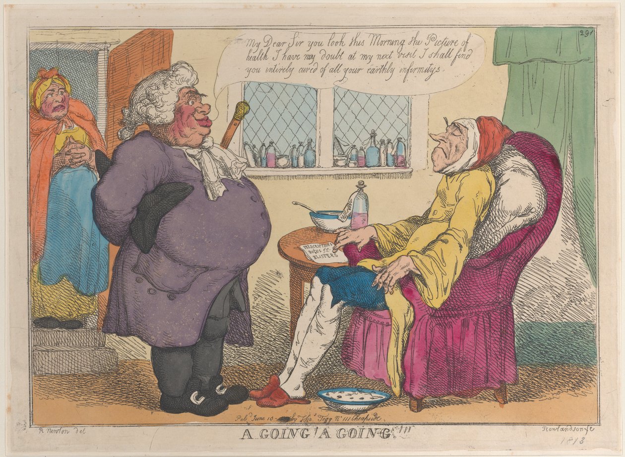 Ein Gehen! Ein Gehen!!!, [1809], neu aufgelegt 1813 von Thomas Rowlandson