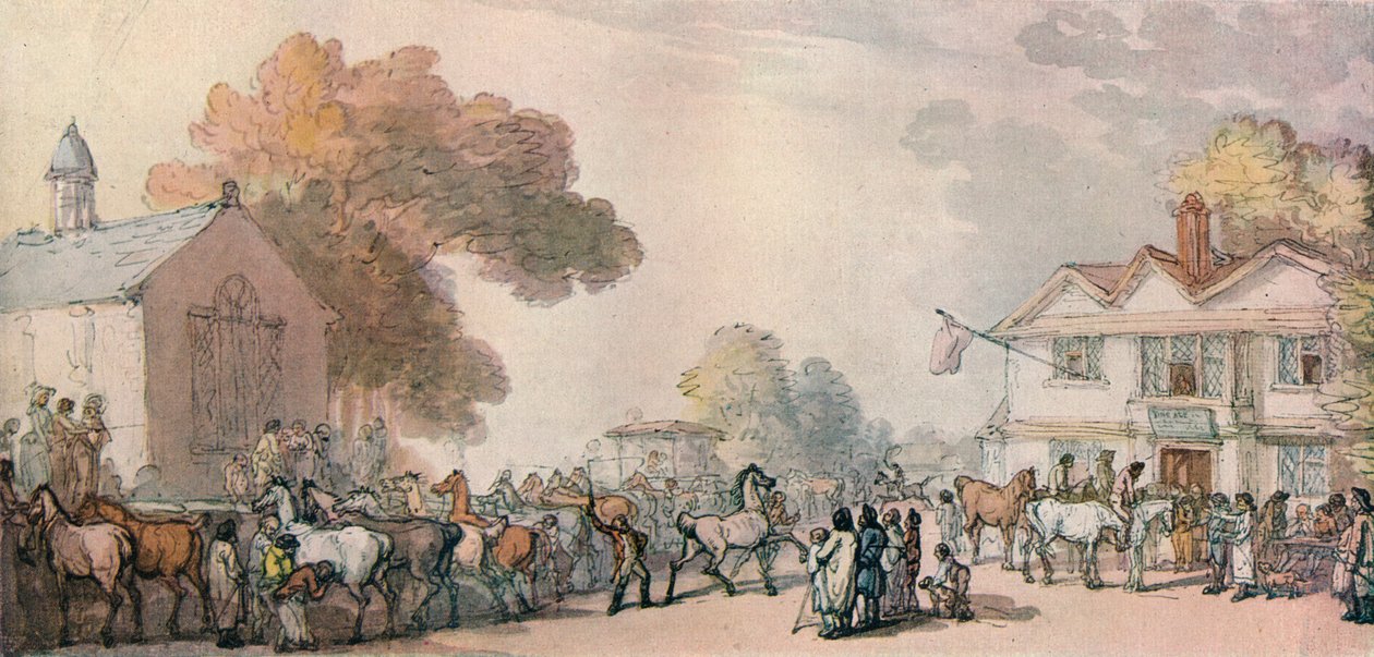 Pferdemarkt in Southampton, ca. 1820, 1918 von Thomas Rowlandson