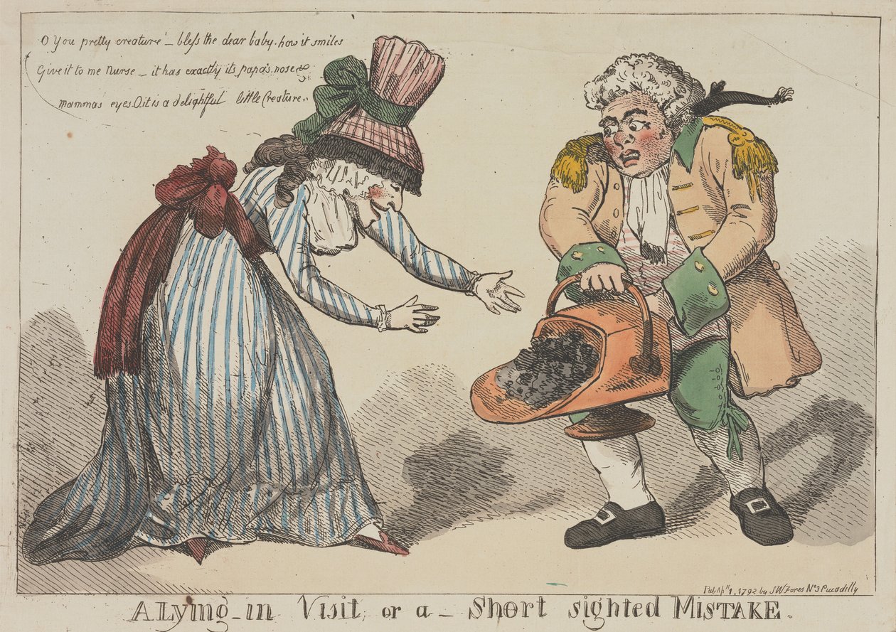 Ein Besuch im Wochenbett oder ein kurzsichtiger Fehler von Thomas Rowlandson