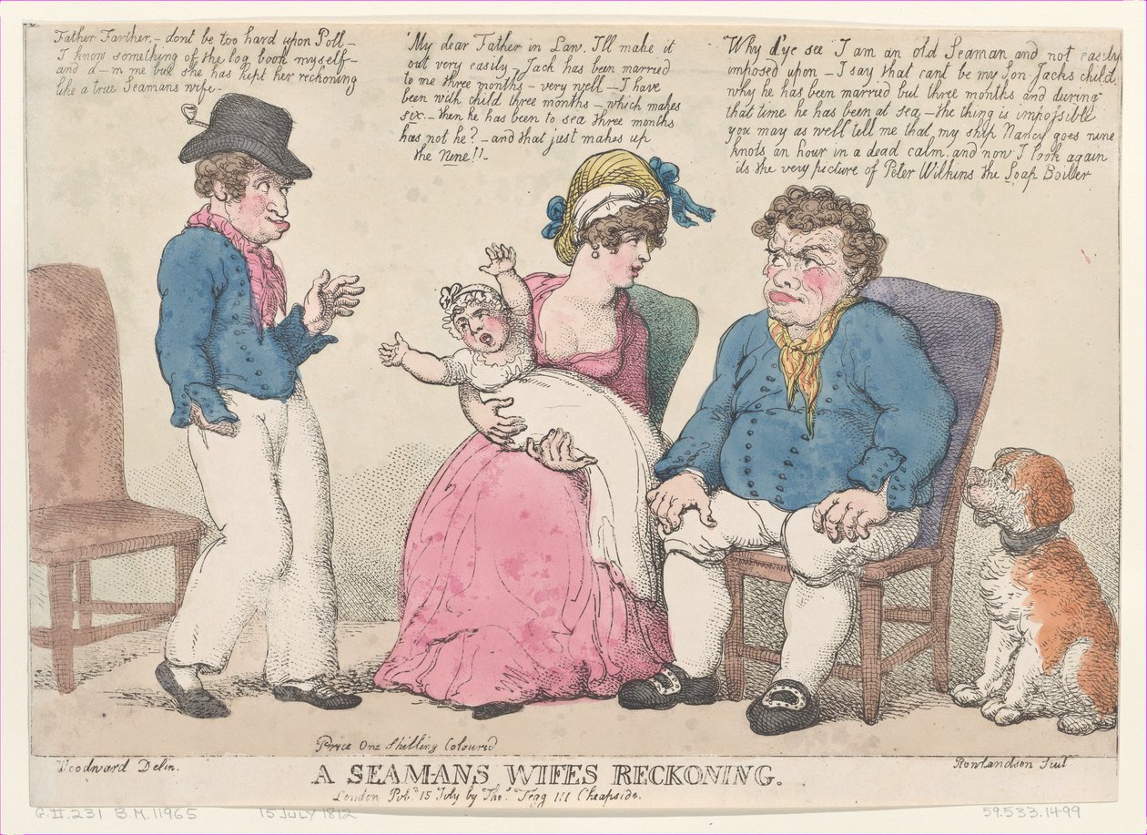 Die Abrechnung der Seemannsfrau, 15. Juli 1812 von Thomas Rowlandson
