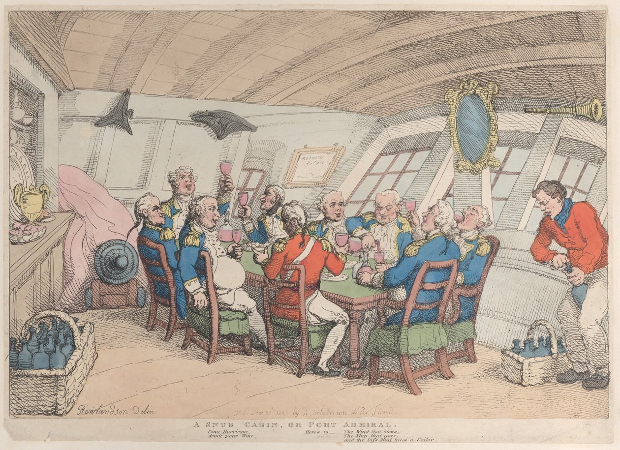 Eine gemütliche Hütte oder Hafenadmiral, 21. Juni 1808 von Thomas Rowlandson