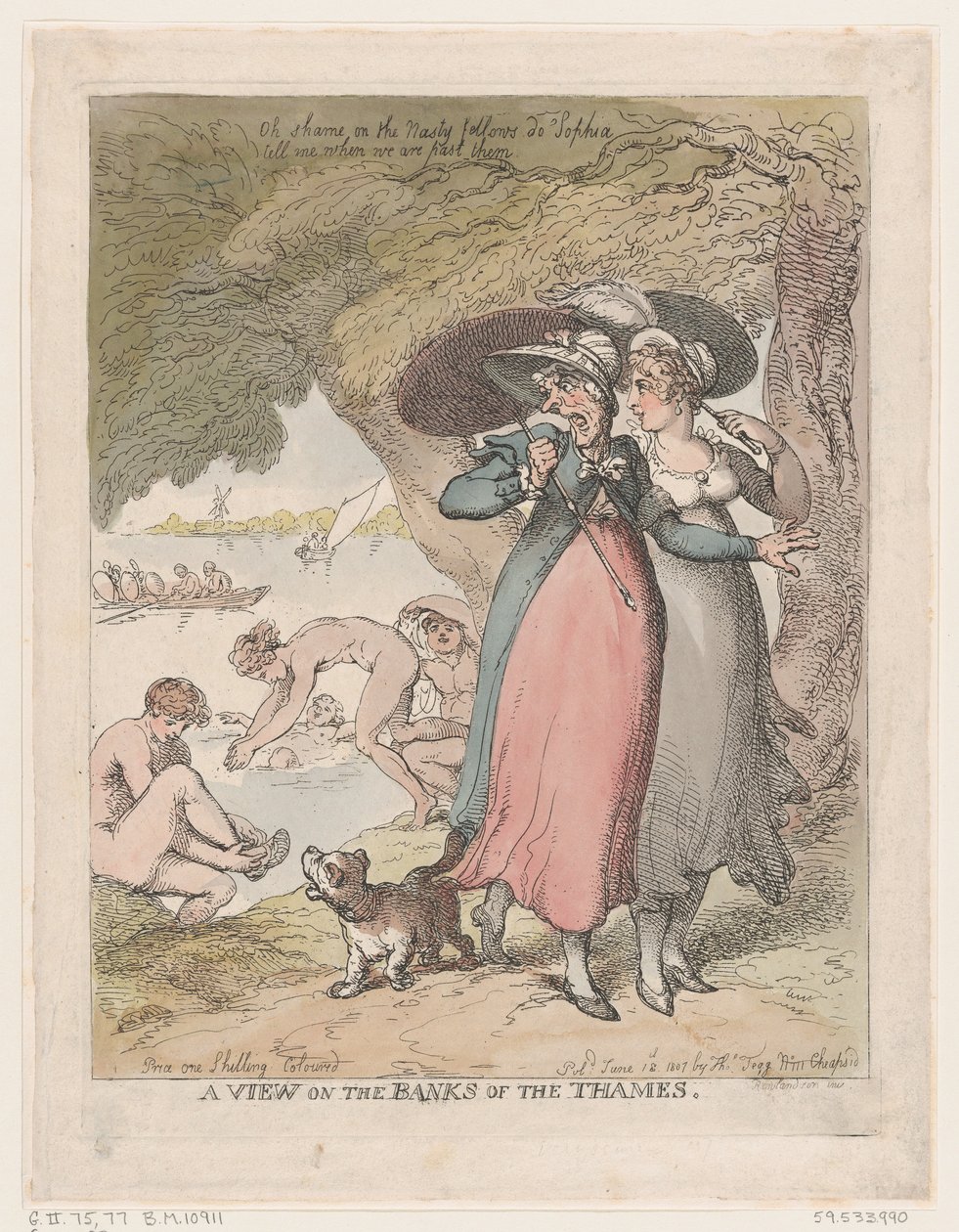 Ansicht am Ufer der Themse, 18. Juni 1807 von Thomas Rowlandson