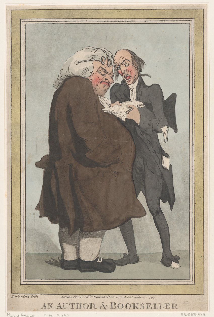 Ein Autor und Buchhändler von Thomas Rowlandson