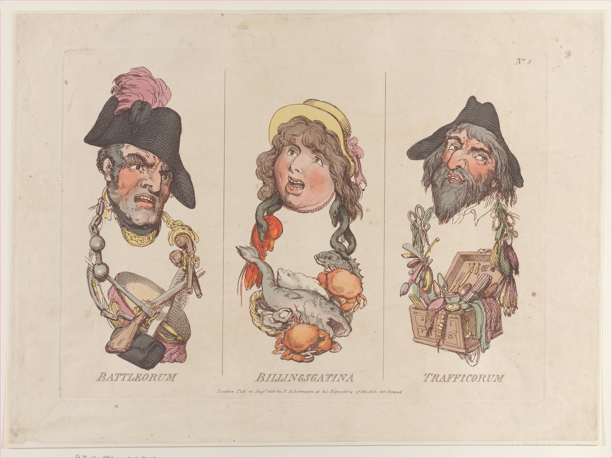 Battleorum, Billingsgatina, Trafficorum, 15. August von Thomas Rowlandson