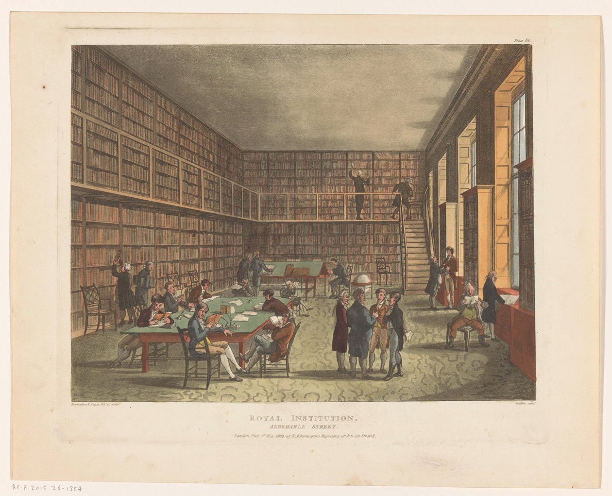 Bibliothek der Royal Institution in London von Thomas Rowlandson