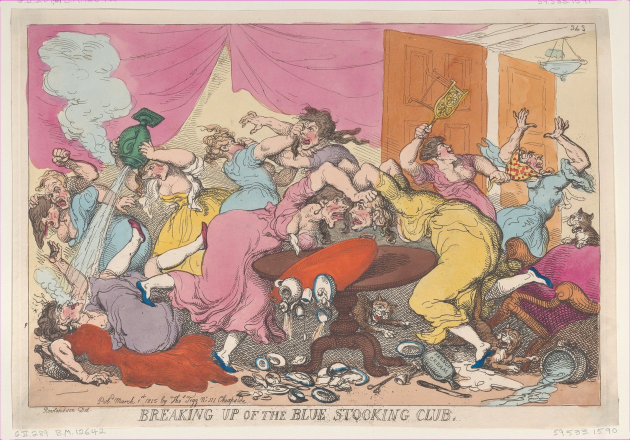 Auflösung des Blue Stocking Clubs, 1. März 1815 von Thomas Rowlandson