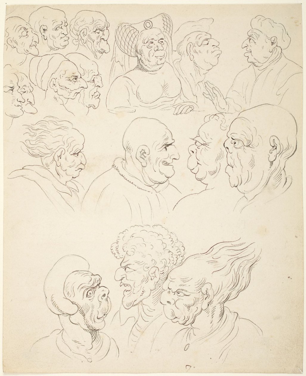 Karikaturköpfe von Thomas Rowlandson