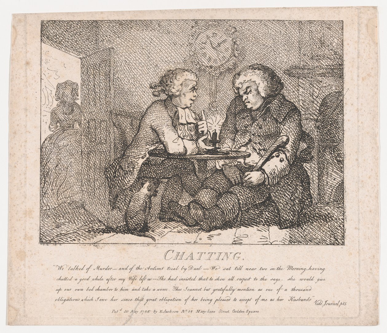 Plaudern malerischer Schönheiten von Boswell, Teil der Erste von Thomas Rowlandson