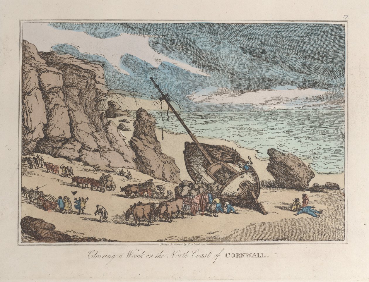 Bergung eines Wracks an der Nordküste von Cornwall von Thomas Rowlandson