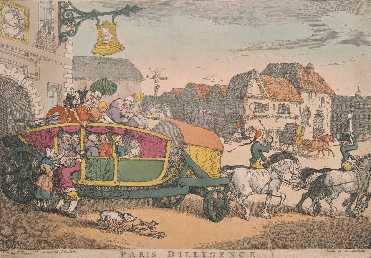 Kutschenfahrt: Paris Diligence von Thomas Rowlandson
