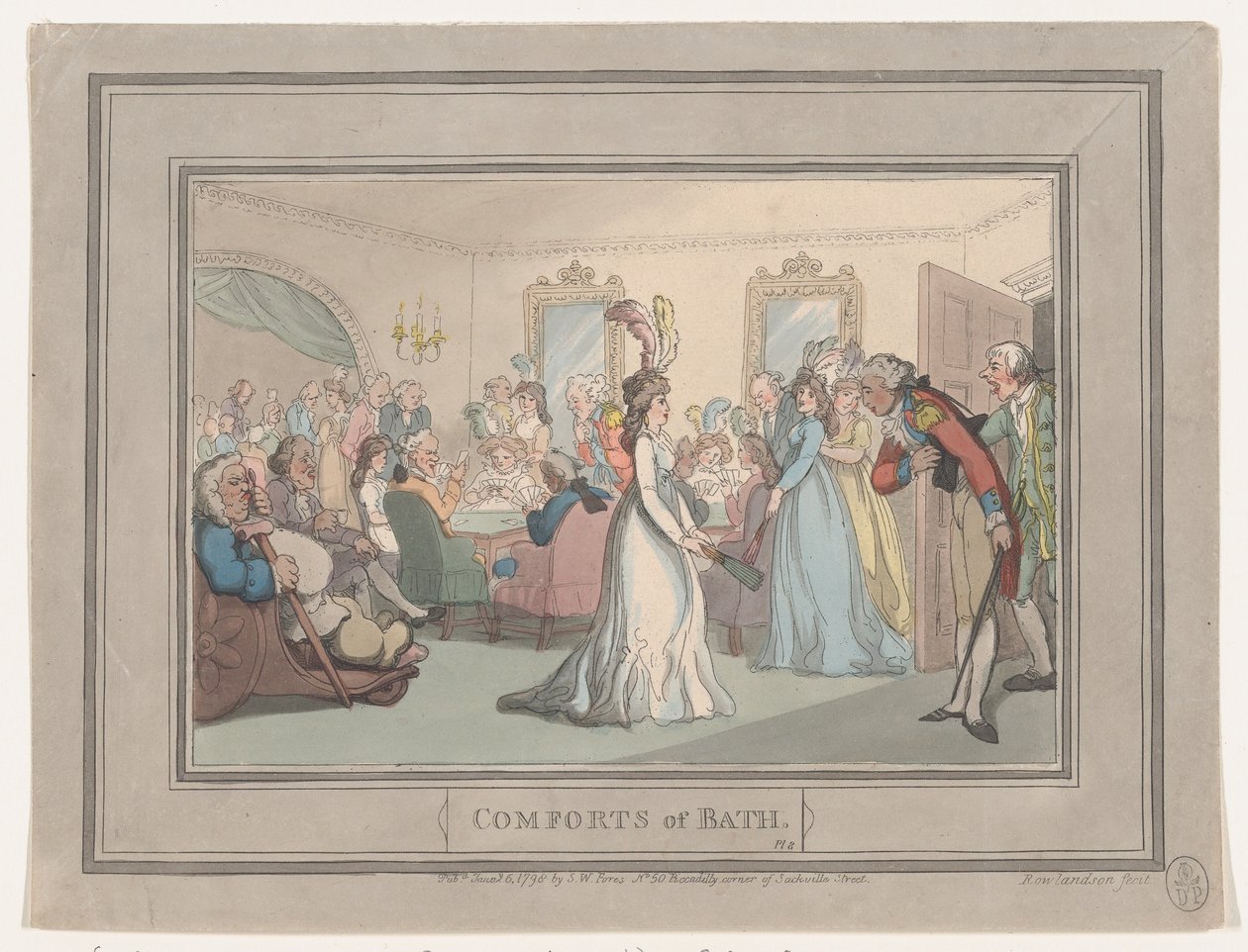 Komfort von Bath, Platte 8, 6. Januar 1798 von Thomas Rowlandson