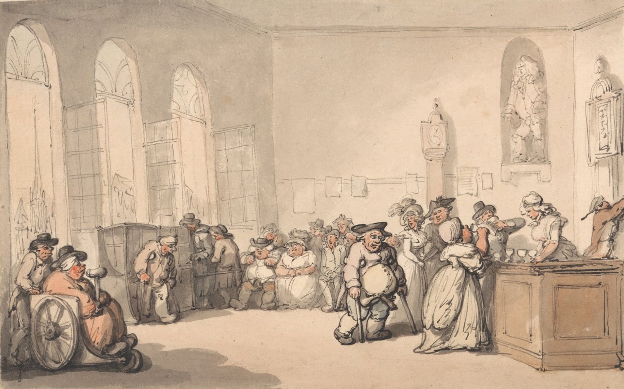 Annehmlichkeiten von Bath: Der Pump Room von Thomas Rowlandson