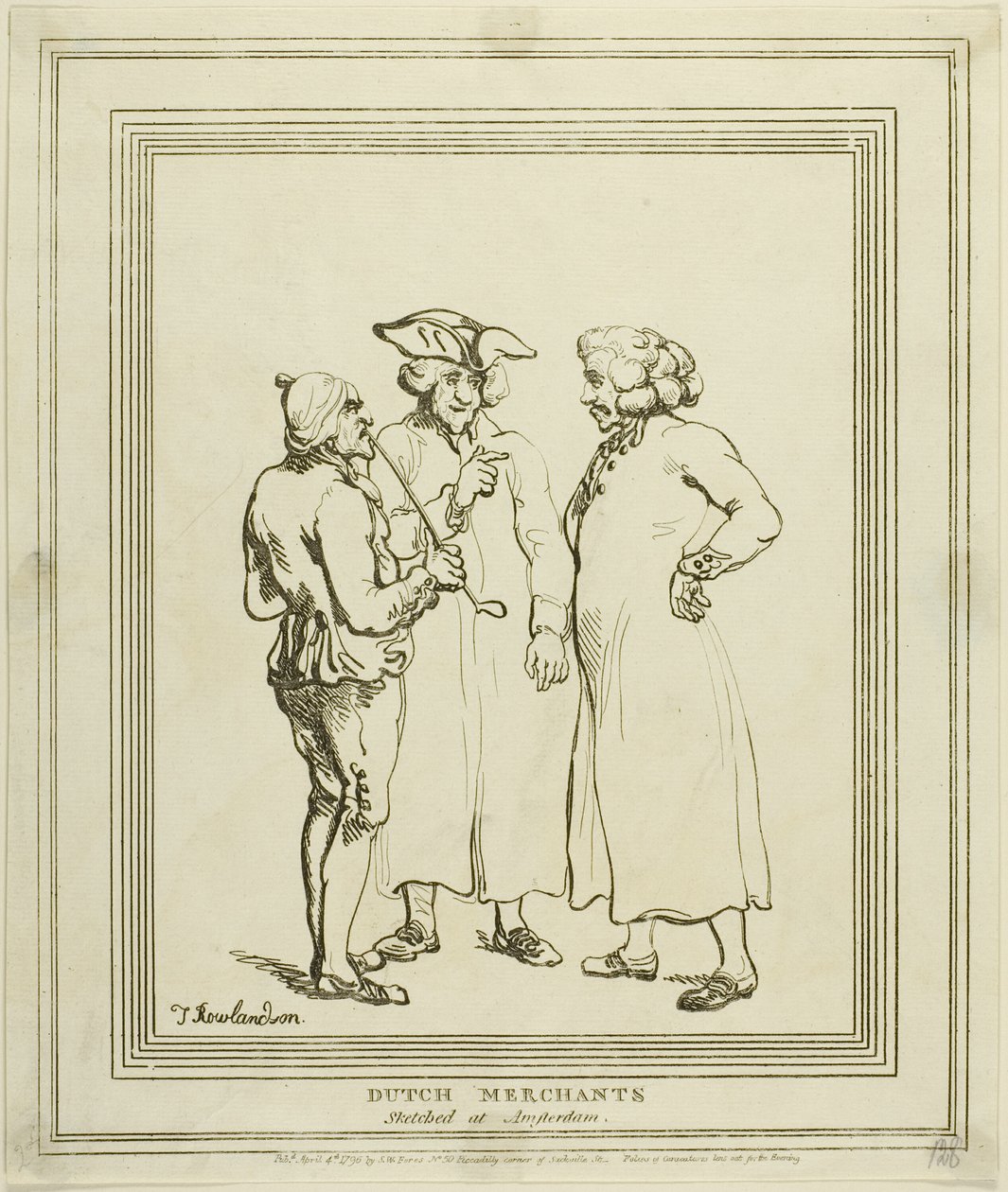 Niederländische Kaufleute in Amsterdam skizziert von Thomas Rowlandson