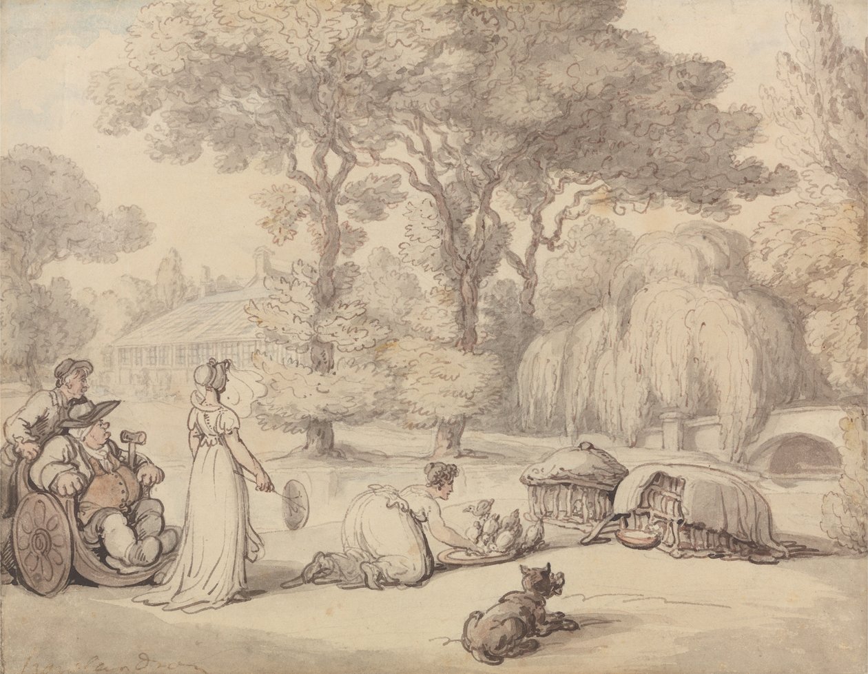 Die Entenküken füttern von Thomas Rowlandson