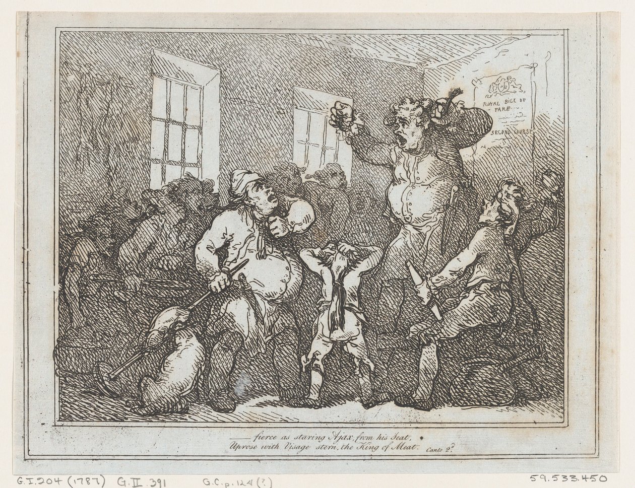 Wild wie der starrende Ajax von diesem Sitz..., 1787 von Thomas Rowlandson